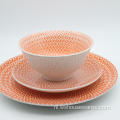 Oranje pad afdrukken Europees patroon servies